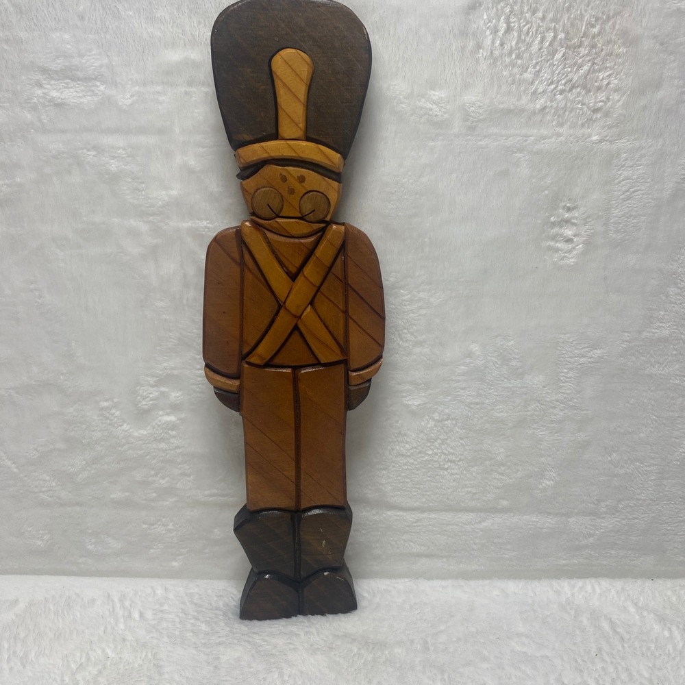 Vintage Hand Carved Wooden Toy Soldier‎ Nutcracker Decor Kids Room Christmas